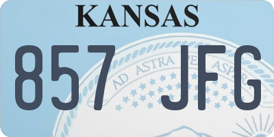 KS license plate 857JFG