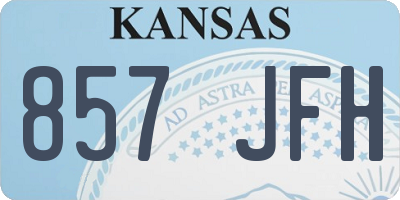 KS license plate 857JFH