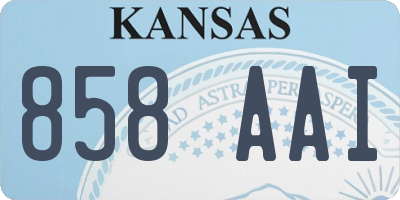 KS license plate 858AAI