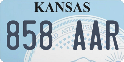 KS license plate 858AAR