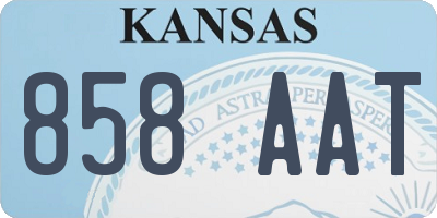 KS license plate 858AAT
