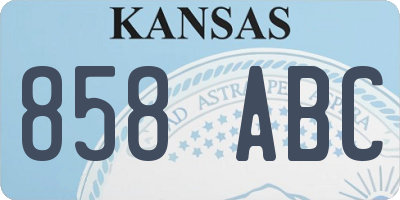 KS license plate 858ABC