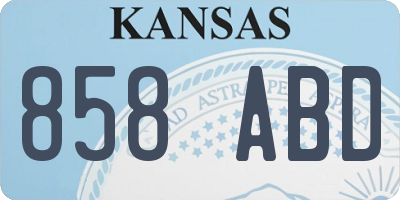KS license plate 858ABD