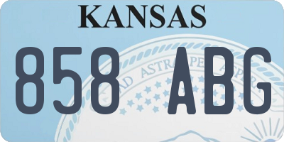 KS license plate 858ABG