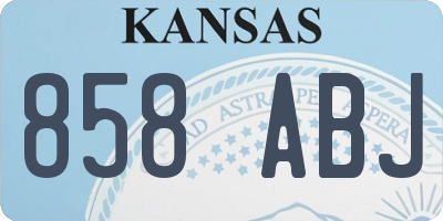 KS license plate 858ABJ