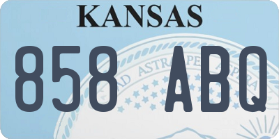 KS license plate 858ABQ