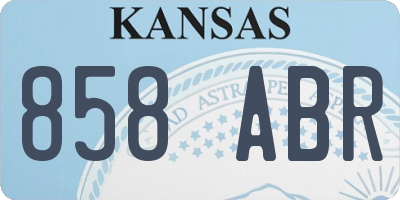 KS license plate 858ABR