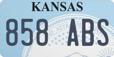 KS license plate 858ABS