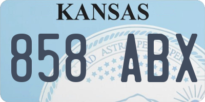 KS license plate 858ABX