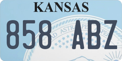 KS license plate 858ABZ