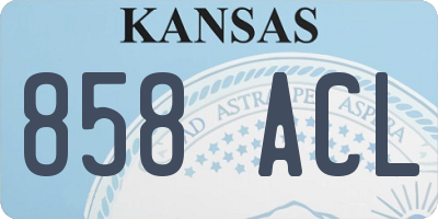 KS license plate 858ACL