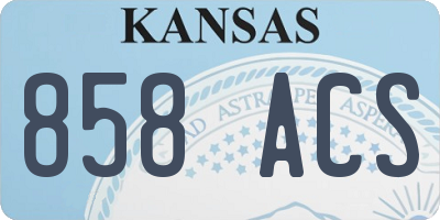 KS license plate 858ACS