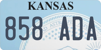KS license plate 858ADA