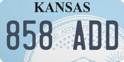 KS license plate 858ADD