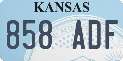 KS license plate 858ADF