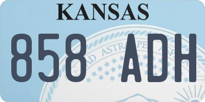 KS license plate 858ADH