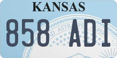 KS license plate 858ADI