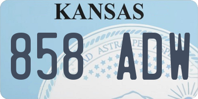 KS license plate 858ADW