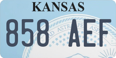 KS license plate 858AEF