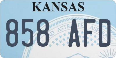 KS license plate 858AFD