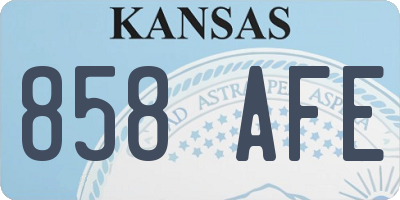 KS license plate 858AFE