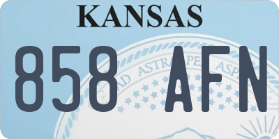 KS license plate 858AFN