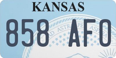 KS license plate 858AFO