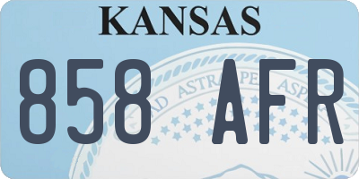 KS license plate 858AFR