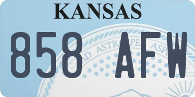 KS license plate 858AFW