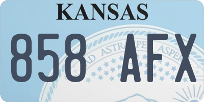 KS license plate 858AFX