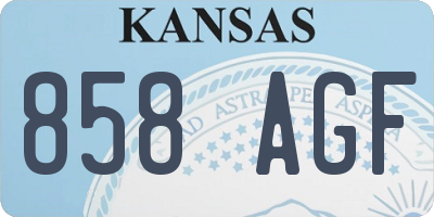 KS license plate 858AGF