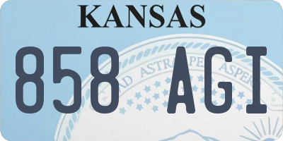 KS license plate 858AGI