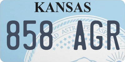 KS license plate 858AGR