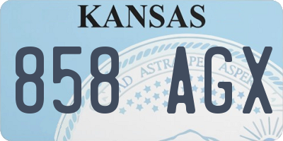 KS license plate 858AGX