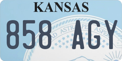 KS license plate 858AGY