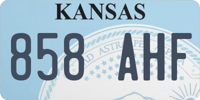 KS license plate 858AHF