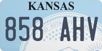 KS license plate 858AHV