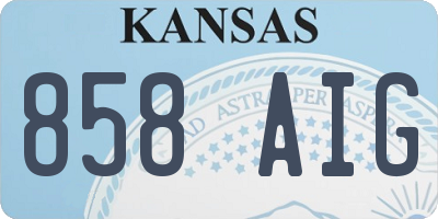 KS license plate 858AIG