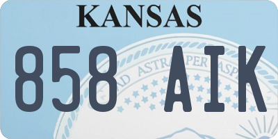 KS license plate 858AIK