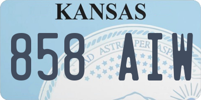 KS license plate 858AIW