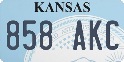 KS license plate 858AKC