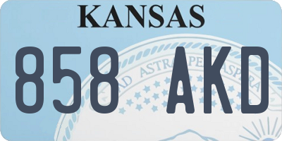 KS license plate 858AKD