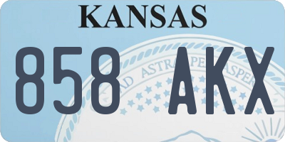 KS license plate 858AKX