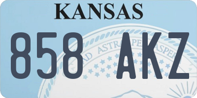 KS license plate 858AKZ