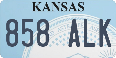 KS license plate 858ALK