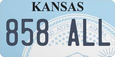 KS license plate 858ALL