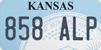 KS license plate 858ALP