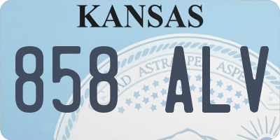 KS license plate 858ALV