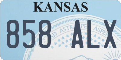 KS license plate 858ALX