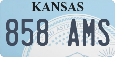 KS license plate 858AMS